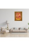 Lord Lakhsmi & Ganesha Photo Frame 10x14 Inches-Brown Wooden Frame For Home, Office & Temple Decoration And Gifting (F6359)