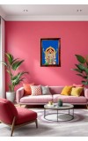 Lord Oppiliappan Photo Frame For Wall & Table | 7x9 Inch Golden Cherry Finish | Decorative Lord Oppiliappan Photo Frame For Home, Office & Pooja Room (F11360)