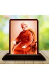 Car Desk/Table Top Swami Vivekananda Wooden Photo Stand 3x4 Inches, Compact & Stylish Spiritual Display For Car, Home & Office (Pack Of 1) (F14634)