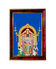 Lord Oppiliappan Photo Frame For Wall & Table | 7x9 Inch Golden Cherry Finish | Decorative Lord Oppiliappan Photo Frame For Home, Office & Pooja Room (F11360)
