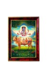 God Dattatreya Photo Frame For Wall & Table | 7x9 Inch Golden Cherry Finish | Decorative God Dattatreya Photo Frame For Home, Office & Pooja Room (F11453)