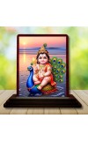 Car Desk/Table Top Lord Murugan Wooden Photo Stand 3x4 Inches, Compact & Stylish Spiritual Display For Car, Home & Office (Pack Of 1) (F14525)