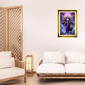 Devi Durga Golden Photo Frame - 14x18 Inches | Elegant Wooden Frame For Home, Office & Temple Decoration | Spiritual Wall & Table Decor And Gift Item (F9739) Devi Durga Golden Photo Frame - 14x18 Inches | Elegant Wooden Frame For Home, Office & Temple Decoration | Spiritual Wall & Table Decor And Gift Item (F9739)