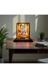 Car Desk/Table Top Yashodha Krishna Wooden Photo Stand 3x4 Inches, Compact & Stylish Spiritual Display For Car, Home & Office (Pack Of 1) (F14467)