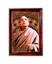 Sri Srila Prabhupada Photo Frame For Wall & Table | 7x9 Inch Golden Cherry Finish | Decorative Sri Srila Prabhupada Photo Frame For Home, Office & Pooja Room (F11550)