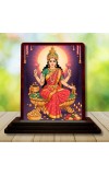 Car Desk/Table Top Goddess Lakshmi Wooden Photo Stand 3x4 Inches, Compact & Stylish Spiritual Display For Car, Home & Office (Pack Of 1) (F14277)