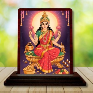 Car Desk/Table Top Goddess Lakshmi Wooden Photo Stand 3x4 Inches, Compact & Stylish Spiritual Display For Car, Home & Office (Pack Of 1) (F14277) Car Desk/Table Top Goddess Lakshmi Wooden Photo Stand 3x4 Inches, Compact & Stylish Spiritual Display For Car, Home & Office (Pack Of 1) (F14277)