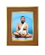 Sri Ramkrishnaa Photo Frame 10x14 Inches-Brown Wooden Frame For Home, Office & Temple Decoration And Gifting (F6412)