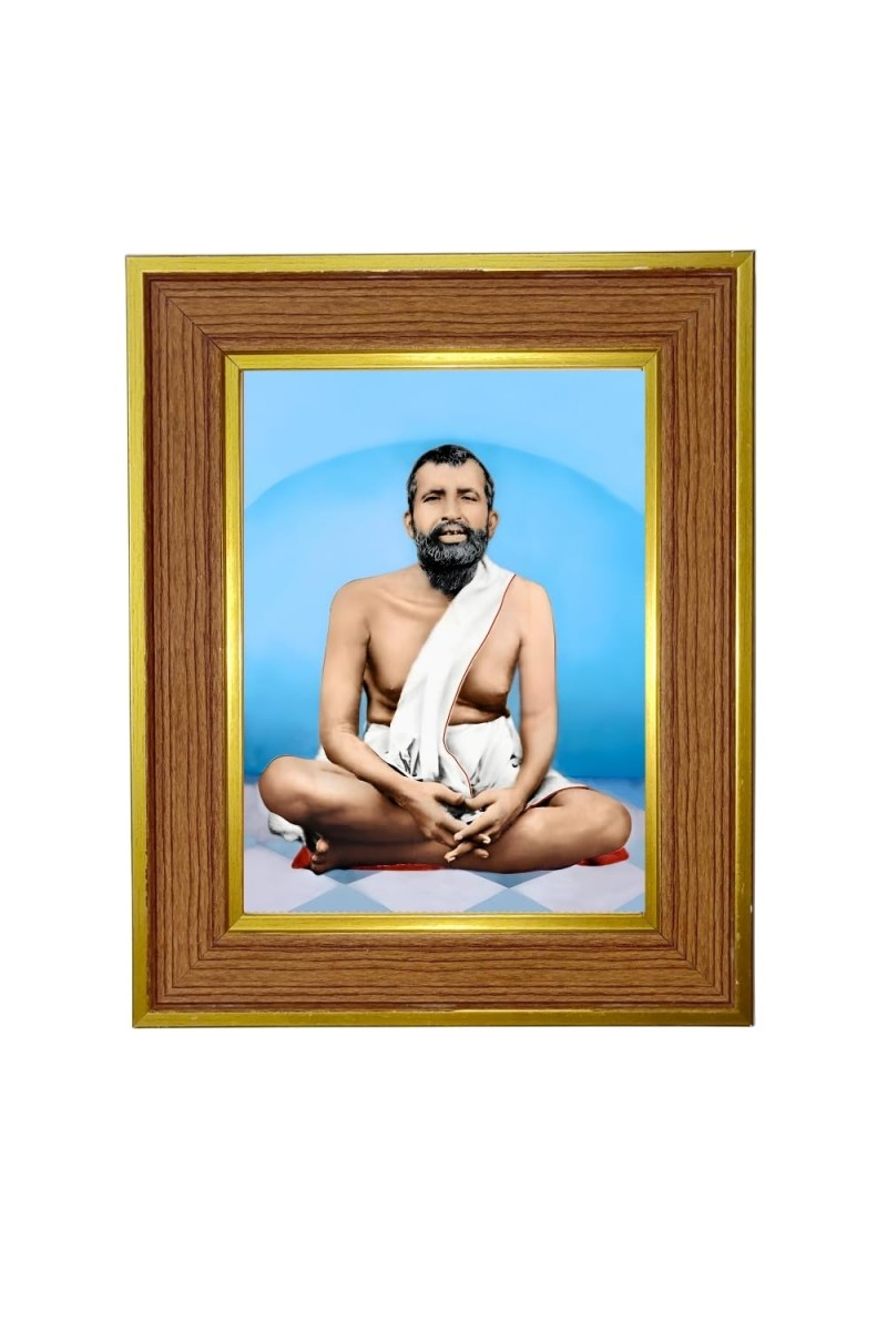 Sri Ramkrishnaa Photo Frame 16x20 Inches-Brown Wooden Frame For Home, Office & Temple Decoration And Gifting (F6412)