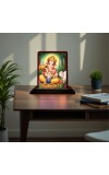 Car Desk/Table Top Lord Ganesha Wooden Photo Stand 3x4 Inches, Compact & Stylish Spiritual Display For Car, Home & Office (Pack Of 1) (F14524)