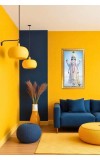 Lord Vishnu Digital Golden Color Photo Frame | Hindu Religious Wall Decor | 8x15 Inches - Inspirational Wall Art For Office, Home Decor - Ideal Spiritual Gift (F10229)