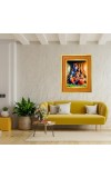 Lord Shiva, Goddess Parvati Photo Frame 10x14 Inches-Brown Wooden Frame For Home, Office & Temple Decoration And Gifting (F6480)