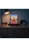 Car Desk/Table Top Goddess Lakshmi Wooden Photo Stand 3x4 Inches, Compact & Stylish Spiritual Display For Car, Home & Office (Pack Of 1) (F14236)