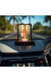 Car Desk/Table Top Lord Dattatreya Wooden Photo Stand 3x4 Inches, Compact & Stylish Spiritual Display For Car, Home & Office (Pack Of 1) (F14341)