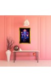 Lord Ganesha Golden Photo Frame - 10x14 Inches | Elegant Wooden Frame For Home, Office & Temple Decoration | Spiritual Wall & Table Decor and Gift Item