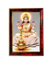 Goddess Laxmi Photo Frame For Wall & Table | 7x9 Inch Golden Cherry Finish | Decorative Goddess Laxmi Photo Frame For Home, Office & Pooja Room (F11658)