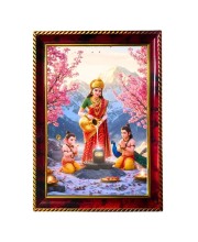 Parvathi With Sons Photo Frame For Wall & Table | 7x9 Inch Golden Cherry Finish | Decorative Parvathi With Sons Photo Frame For Home, Office & Pooja Room (F11858)
