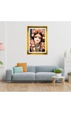 Divine Radha Rani Golden Photo Frame - 10x14 Inches | Elegant Wooden Frame For Home, Office & Temple Decoration | Spiritual Wall & Table Decor and Gift Item