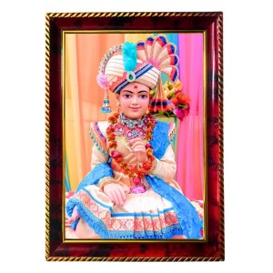 Swami Narayan Ji Photo Frame For Wall & Table | 7x9 Inch Golden Cherry Finish | Decorative Swami Narayan Ji Photo Frame For Home, Office & Pooja Room (F11465) Swami Narayan Ji Photo Frame For Wall & Table | 7x9 Inch Golden Cherry Finish | Decorative Swami Narayan Ji Photo Frame For Home, Office & Pooja Room (F11465)