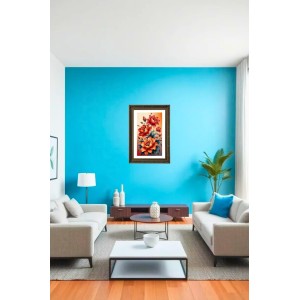 Floral Painting Print Big Photo Frame - 20x28 Inches For Home,Temple & Office Decoration (F10999)