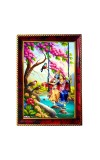 Radha Krishna Photo Frame For Wall & Table | 7x9 Inch Golden Cherry Finish | Decorative Radha Krishna Photo Frame For Home, Office & Pooja Room (F11862)