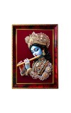 Beautiful Shri Krishna Photo Frame For Wall & Table | 7x9 Inch Golden Cherry Finish | Decorative Beautiful Shri Krishna Photo Frame For Home, Office & Pooja Room (F11619)