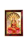 Devi Laxmi Photo Frame For Wall & Table | 7x9 Inch Golden Cherry Finish | Decorative Devi Laxmi Photo Frame For Home, Office & Pooja Room (F11704)