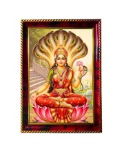 Devi Laxmi Photo Frame For Wall & Table | 7x9 Inch Golden Cherry Finish | Decorative Devi Laxmi Photo Frame For Home, Office & Pooja Room (F11704)
