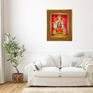 Maa Durga Photo Frame 14x18 Inches-Brown Wooden Frame For Home, Office & Temple Decoration And Gifting (F6269) Maa Durga Photo Frame 14x18 Inches-Brown Wooden Frame For Home, Office & Temple Decoration And Gifting (F6269)