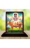 Car Desk/Table Top Lord Dattatreya Wooden Photo Stand 3x4 Inches, Compact & Stylish Spiritual Display For Car, Home & Office (Pack Of 1) (F14639)
