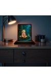 Car Desk/Table Top Lord Hanuman Wooden Photo Stand 3x4 Inches, Compact & Stylish Spiritual Display For Car, Home & Office (Pack Of 1) (F14343)