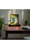 Car Desk/Table Top Lord Krishna Wooden Photo Stand 3x4 Inches, Compact & Stylish Spiritual Display For Car, Home & Office (Pack Of 1) (F14515)