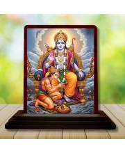 Car Desk/Table Top Lord Ram Wooden Photo Stand 3x4 Inches, Compact & Stylish Spiritual Display For Car, Home & Office (Pack Of 1) (F15179)