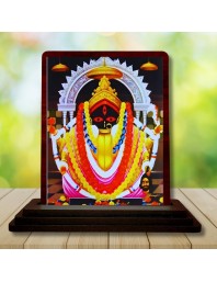 Car Desk/Table Top Maa Kali Wooden Photo Stand 3x4 Inches, Compact & Stylish Spiritual Display For Car, Home & Office (Pack Of 1) (F15096)