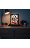 Car Desk/Table Top Lord Rama And Hanuman Wooden Photo Stand 3x4 Inches, Compact & Stylish Spiritual Display For Car, Home & Office (Pack Of 1) (F14637)