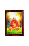 Swami Srila Prabhupada Ji Photo Frame For Wall & Table | 7x9 Inch Golden Cherry Finish | Decorative Swami Srila Prabhupada Ji Photo Frame For Home, Office & Pooja Room (F11527)