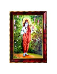 Lord Rama Photo Frame For Wall & Table | 7x9 Inch Golden Cherry Finish | Decorative Lord Rama Photo Frame For Home, Office & Pooja Room (F11411)