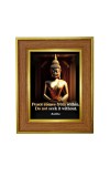 Lord Buddha Photo Frame 10x14 Inches-Brown Wooden Frame For Home, Office & Temple Decoration And Gifting (F6296)