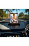 Car Desk/Table Top Lord Ganesha Wooden Photo Stand 3x4 Inches, Compact & Stylish Spiritual Display For Car, Home & Office (Pack Of 1) (F14264)
