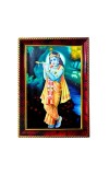 Lord Krishna Photo Frame For Wall & Table | 7x9 Inch Golden Cherry Finish | Decorative Lord Krishna Photo Frame For Home, Office & Pooja Room (F11691)
