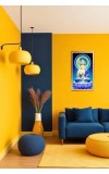 Kṣitigarbha Bodhisattva Digital Golden Color Photo Frame | Hindu Religious Wall Decor | 10x17 Inches - Inspirational Wall Art For Office, Home Decor - Ideal Spiritual Gift (F10202)