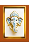 Lord Ganesh Golden Photo Frame - 18x22 Inches | Elegant Wooden Frame For Home, Office & Temple Decoration | Spiritual Wall & Table Decor And Gift Item (F9910)