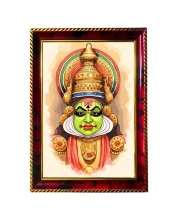 Kathakali Photo Frame For Wall & Table | 7x9 Inch Golden Cherry Finish | Decorative Kathakali Photo Frame For Home, Office & Pooja Room (F11708)