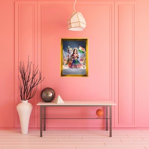 Baby Krishna And Yashoda Golden Photo Frame - 10x14 Inches | Elegant Wooden Frame For Home, Office & Temple Decoration | Spiritual Wall & Table Decor And Gift Item (F9742)