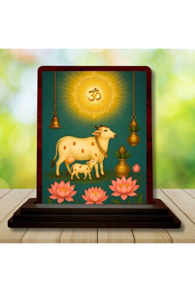 Car Desk/Table Top Go Matha Wooden Photo Stand 3x4 Inches, Compact & Stylish Spiritual Display For Car, Home & Office (Pack Of 1) (F14268)