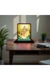 Car Desk/Table Top Goddess Saraswathi Wooden Photo Stand 3x4 Inches, Compact & Stylish Spiritual Display For Car, Home & Office (Pack Of 1) (F14544)