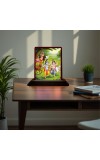 Car Desk/Table Top Lord Radha Krishna Wooden Photo Stand â€“ 3x4 Inches, Compact & Stylish Spiritual Display For Car, Home & Office (Pack Of 1) (F15169)