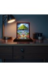 Car Desk/Table Top Lord Krishna Wooden Photo Stand 3x4 Inches, Compact & Stylish Spiritual Display For Car, Home & Office (Pack Of 1) (F14401)