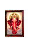 Lord Ganesha Photo Frame For Wall & Table | 7x9 Inch Golden Cherry Finish | Decorative Lord Ganesha Photo Frame For Home, Office & Pooja Room (F11665)