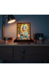 Car Desk/Table Top Lord Little Krishna Wooden Photo Stand 3x4 Inches, Compact & Stylish Spiritual Display For Car, Home & Office (Pack Of 1) (F14232)